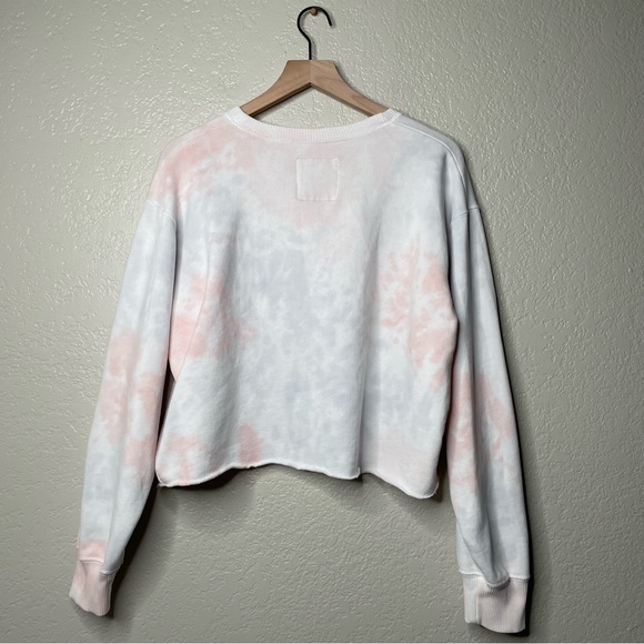Hollister Cropped Embroidered Tie Dye Crewneck Long Sleeve Floral - Picture 8 of 12